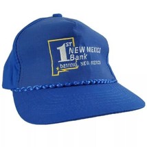 Vintage 1st New Mexico Bank Snapback Trucker Hat Cap Blue Embroidered Deming NM  - £12.82 GBP