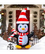 4FT LED Light up Inflatable Christmas Penguin with Scarf &amp; Candy Decorat... - $45.80