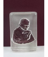 Glass paperweight with sandblasted Pope motif - $15.72 CAD
