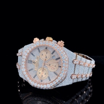 Fully Iced Out Two-Tone Plated 42mm Luxury Men&#39;s Watch | AP Luxury Diamond Watch - £3,357.29 GBP