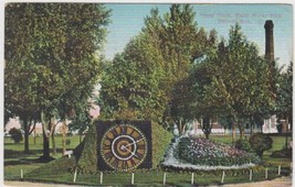 Detroit Michigan MI Postcard 1908 Floral Clock Water Work Park Advertise Rubber - £2.38 GBP