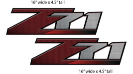 (2) Z71 Custom Decals - Limited Edition Beveled Red Carbon Fiber Pattern - $29.65