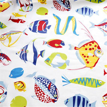 Tropical Fish Printing Cotton Fabric DIY Crafts Table Curtain Stage Prob Cloth - $17.69