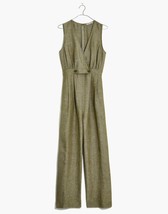 NWT Madewell Linen Blend Button-Waist Wide-Leg Jumpsuit in Southern Moss 8 - £48.49 GBP
