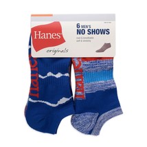 Hanes No-Show Socks Men&#39;s 6 Pack Originals Breathable Red White Blue Siz... - £5.38 GBP