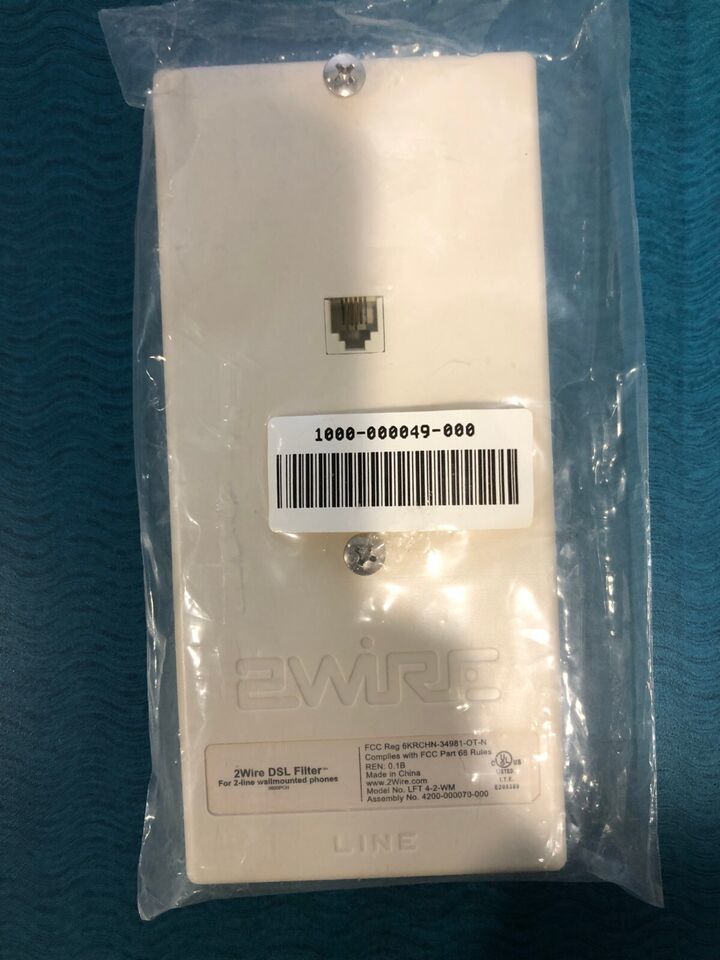2WIRE DSL 2 LINE FILTER WALL MOUNT MODEL LFT 4-2 WM NEW IN PLASTIC BAG - $8.46