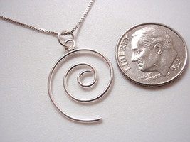Small Spiral Wire Necklace 925 Sterling Silver Corona Sun Jewelry - £10.75 GBP