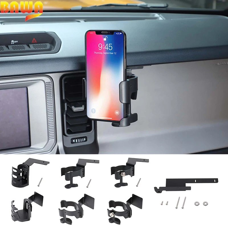 BAWA Multi-Function Holder Phone GPS Water Cup Mount Bracket for Ford Bronco - £30.08 GBP+