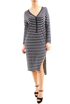 SUNDRY Womens Dress Elegant Stylish Mid Length Long Sleeve Blue Size S - £36.11 GBP