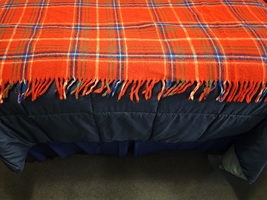 Throw blanket red plaid 49 X 52 - $8.00