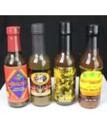RARE! x4 hot sauce GLASS COLLECTIBLE BOTTLE New Old Stock Chit&#39;s Hellape... - $634.22 MXN