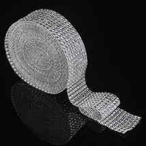 1.58"x30 FT Rhinestone Sparkle Diamond Wraps Ribbon Wedding Party Decor Supplies - £5.79 GBP