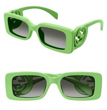 GUCCI Couture 1325 Green GG Logo 004 Narrow Fashion Rectangle Sunglasses GG1325S - £270.71 GBP
