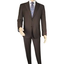 Men Suit BERLUSCONI Turkey Italian Wool 180's Portly Drop 4 Pants K255-07 Brown image 2