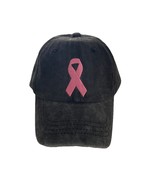 Cancer Awareness Baseball Cap Hot Pink Black Solid Colors With Ribbon Ha... - $279.15 MXN