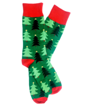 Men&#39;s Funky Green Xmas CHRISTMAS TREE SOCKS Holiday Forest Ugly Sweater ... - $5.67