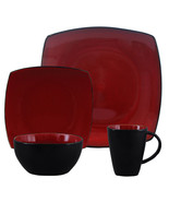 Gibson Elite Soho Lounge Square 16-Piece Dinnerware Set,  Red - $2,468.85 MXN