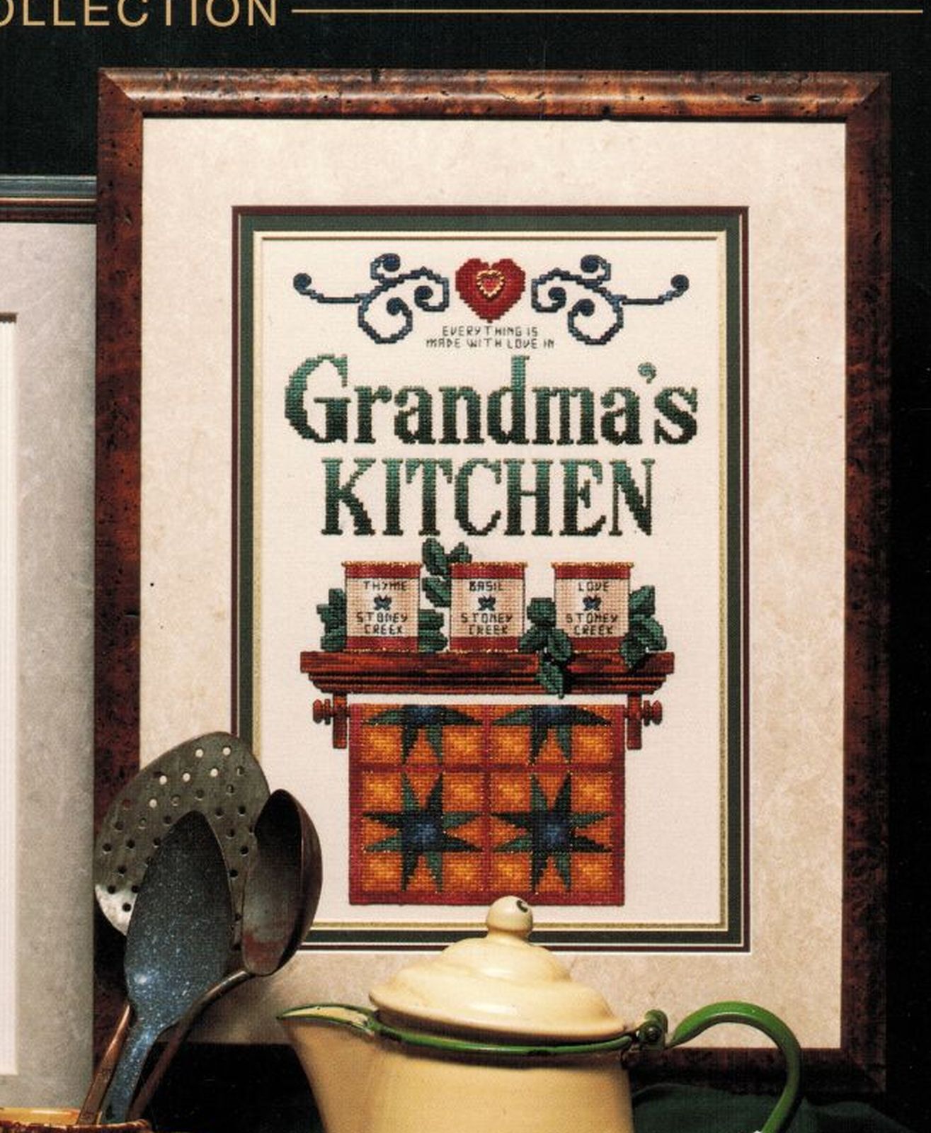 11 Cross Stitch Quilted Kitchen Creations Cats Bluebird Grandma Jar Lids Pattern - $12.99