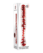 Adam &amp; Eve Eve&#39;s Sweetheart Swirl Glass Dildo - Clear/red - £43.33 GBP