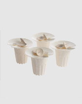 PANDORA DESIGN Aperitivo Bio Plate Set Of 4 MADE IN ITALY Ivory Diameter 6&quot; - $54.13