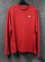 Under Armour Shirt Mens Large Red Fitted Compression Heatgear Athletic C... - $23.22
