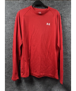 Under Armour Shirt Mens Large Red Fitted Compression Heatgear Athletic C... - £18.26 GBP
