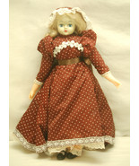 Vintage Style Girl Doll w Beautiful Dress &amp; Hat Blonde Hair Vinyl ~ 17-1... - £11.67 GBP