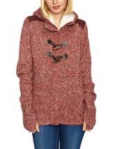Bench Wolfster Red Knit Zip Up Sweater Hooded Jacket Hoodie - $66.74