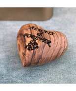 Med 2.2&quot; Personalized 3D Wooden Love Heart Table Decorations, Olive Wood... - $34.95