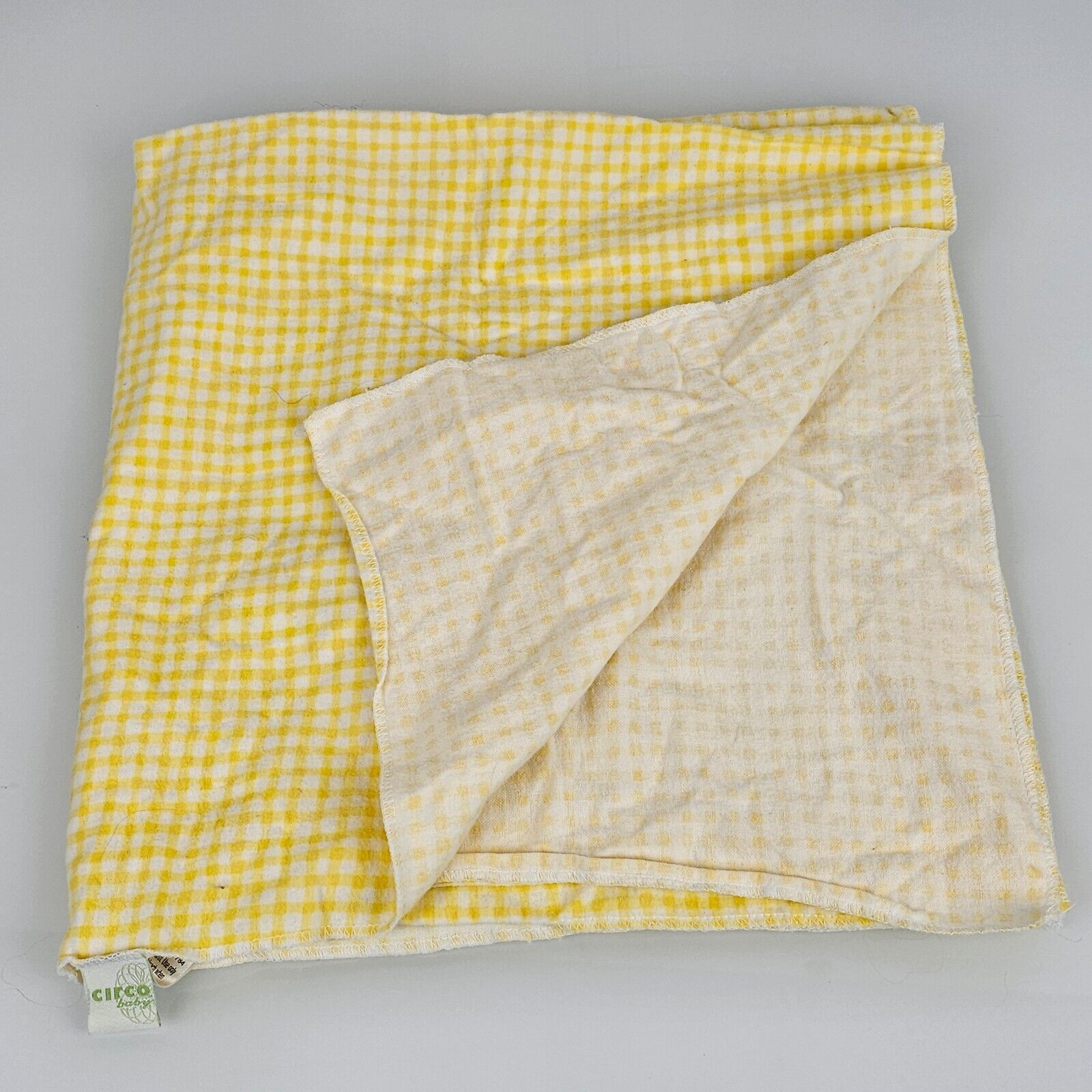Primary image for Circo Yellow White Gingham Plaid Check Baby Cotton Flannel Receiving Blanket