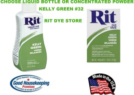 KELLY GREEN #32 RIT Fabric DYE choose Liquid Bottle or Powder Concentrat... - $19.04+