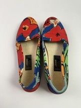 Vintage Liz Claiborne Lizwear Shoes Womens 7.5 M Slip On Flats Floral Canvas - £45.45 GBP