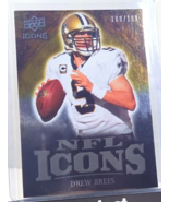 2009 Upper Deck Icons Drew Brees NFL Icons Silver Parallel /199 Saints #... - $146.70 MXN