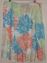 New Womens J.H. Collectibles Linen Blend Floral Print Full Skirt Size 10P - £19.90 GBP