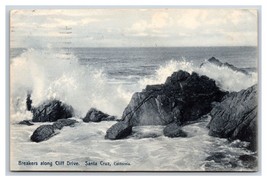 Breakers Breaking Waves Along Cliff Drive Santa Cruz CA 1907 DB Postcard U16 - £2.76 GBP