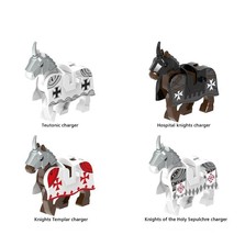 4pcs War Horse of Knights The Teutonic Knights Templar Hospitaller Minifigures - £11.17 GBP