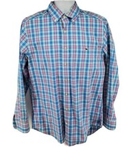 Vineyard Vines Slim Fit Tucker Shirt Size M Blue Pink Plaid - £15.13 GBP