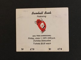 Canada kbd punk BATTERED WIVES Baseball Bash 1979 Original TORONTO TICKET  - £11.98 GBP