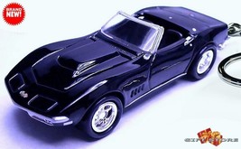 Htf Keychain Black 68~70 Chevy Corvette C3 Convertible Custom Ltd Great Gift - £37.82 GBP