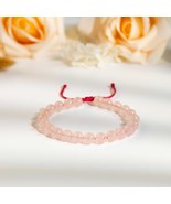Rose Quartz Beaded Bracelet, Pink Crystal Bracelet, Stretch Bracelet 8/9... - €161,86 EUR