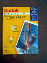 KODAK PREMIUM PICTURE PAPER 15 SHEETS HIGH GLOSS 8.5 X 11 - £14.22 GBP