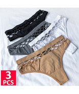 3Pcs Hollow Out Lingerie Sexy Panties High Waist Brief Ladies Hot Knickers  - £7.79 GBP