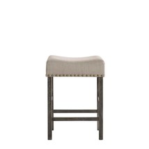 Martha II Counter Height Stool 2Pc, Tan Linen &amp; Weathered Gray Finish - $170.00