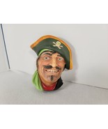 Vintage CAPTAIN KIDD Made in England 6&quot; Chalkware Wall Hanging Bust, Head - $15.99