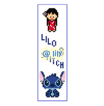 LILO &amp; STITCH Grosgrain Ribbon Counted Cross Stitch Pattern Chart BookMark - $3.91