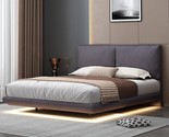 Merax Queen Size Upholstered Platform Bed with Sensor Light and 2 Large ... - $596.99