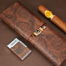 Brizard and Co Premium Burl Walnut Case and  matching dual flame Lighter NIB - $575.00