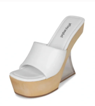 JEFFREY CAMPBELL Pellucid Wedge sandals clear architectural heel sz 7 - £55.35 GBP