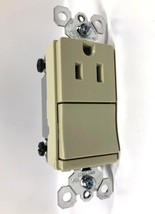 P&S TM818-ICC6 Decorator 1 SP Switch + Outlet 15A Ea. 120VAC, Ivory - 3 Pack - $14.84