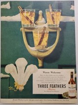 1947 Print Ad Three Feathers Reserve Blended Whiskey Hot Toddies - $11.68